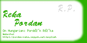 reka pordan business card